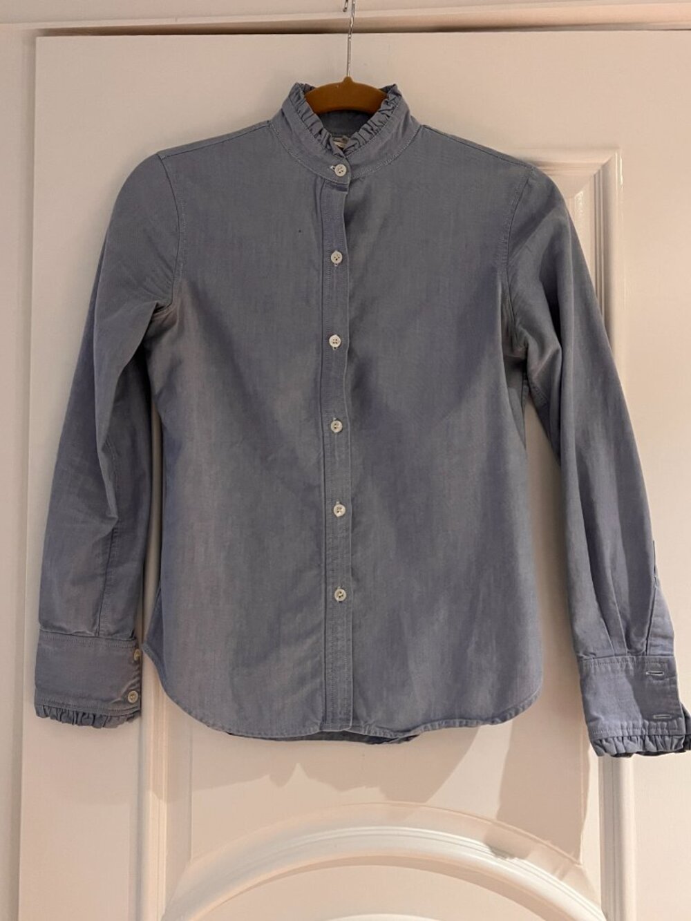 Steven Alan Ruffle Collar Shirt - Picture 2 of 7